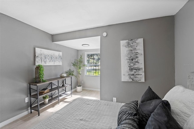 bedroom featuring light hardwood / wood-style floors