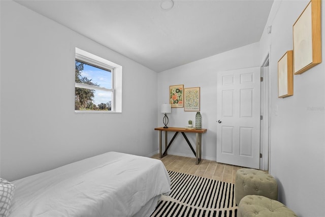 bedroom with vaulted ceiling