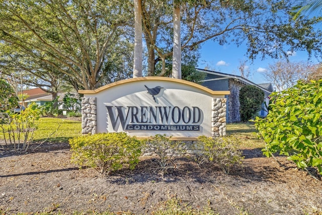 view of community sign