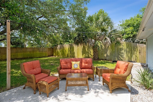 view of patio featuring outdoor lounge area