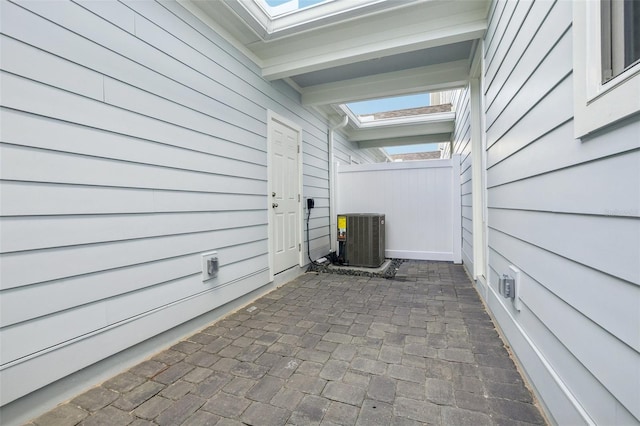 view of patio / terrace with central AC