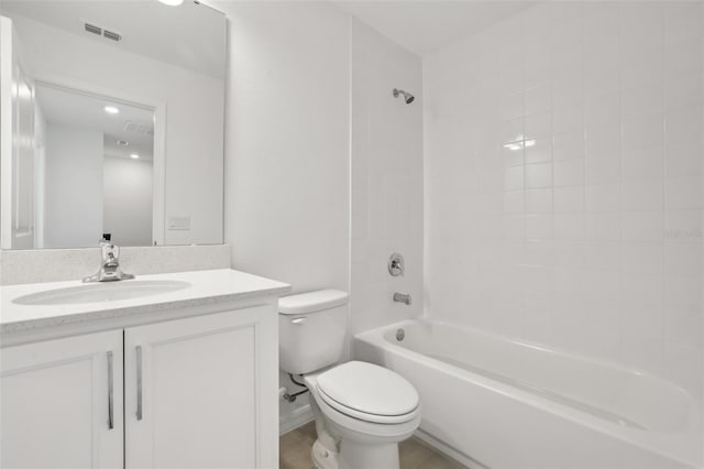 full bathroom with vanity, toilet, and shower / bath combination