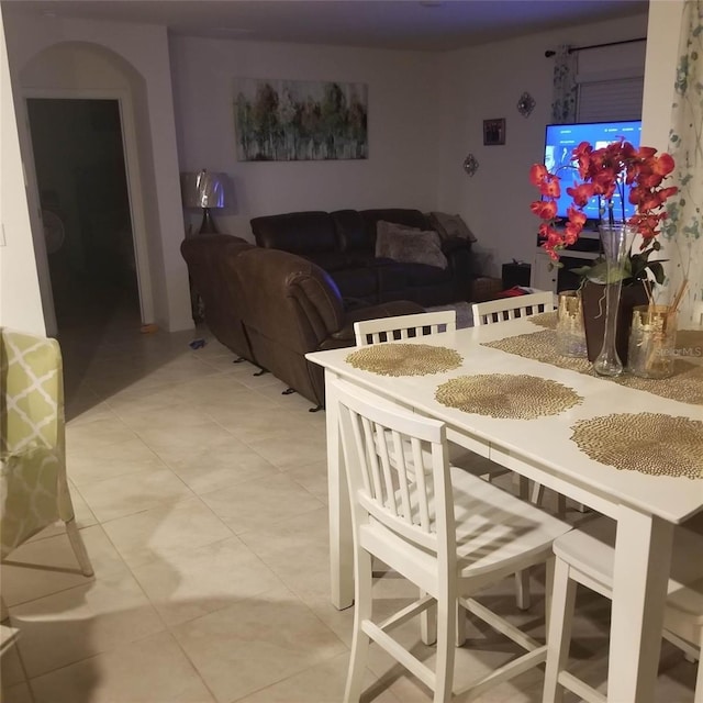 view of tiled dining space