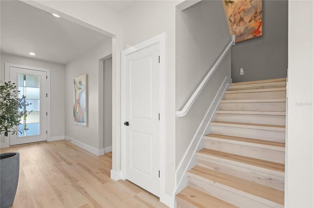 entryway featuring light hardwood / wood-style floors