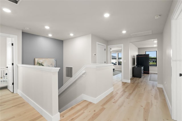 hall featuring light hardwood / wood-style flooring