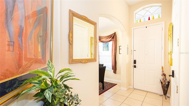 view of tiled entrance foyer