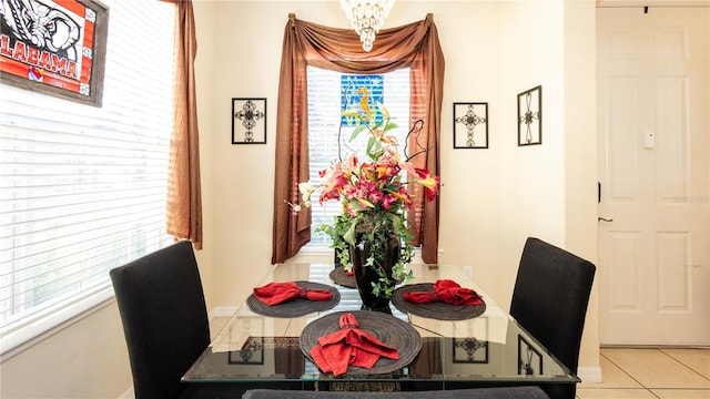 dining room featuring light tile patterned floors