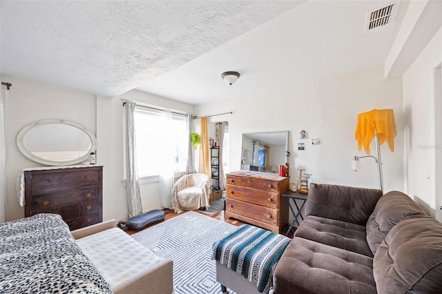 bedroom with a textured ceiling