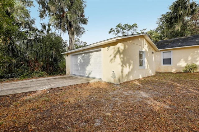 exterior space featuring a garage