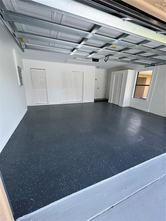 garage featuring a garage door opener