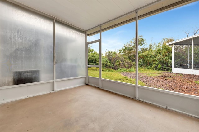 view of unfurnished sunroom