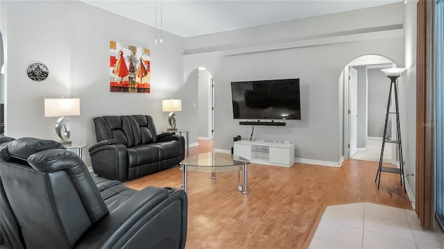 living room featuring hardwood / wood-style floors