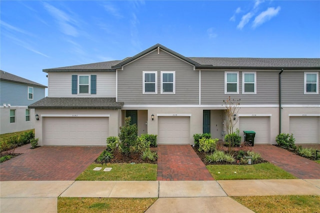 view of property with a garage