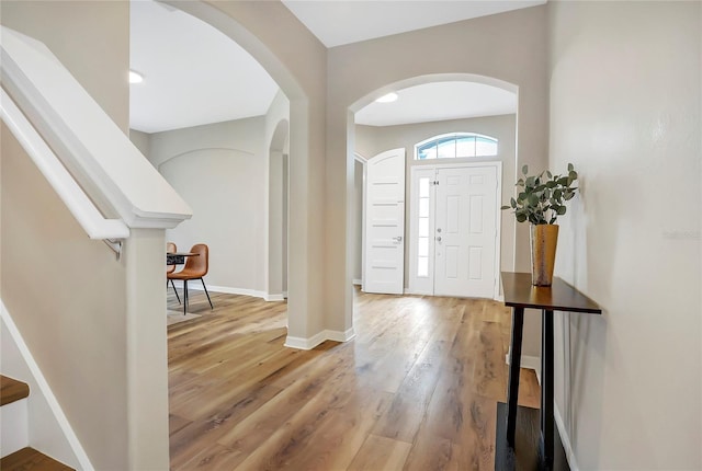 foyer featuring wood-type flooring