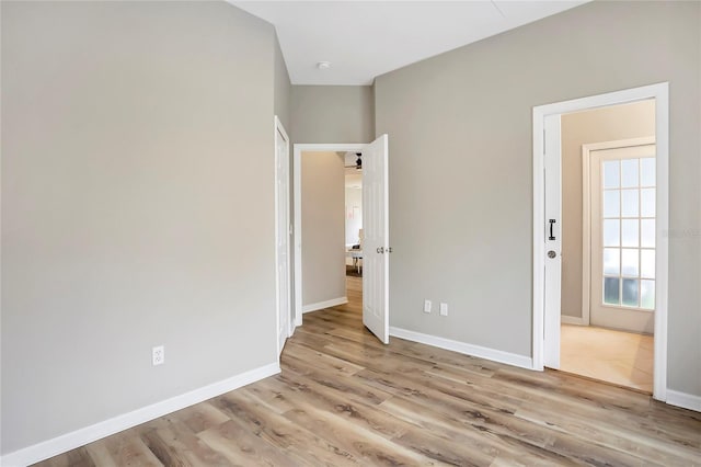 unfurnished bedroom featuring light hardwood / wood-style floors