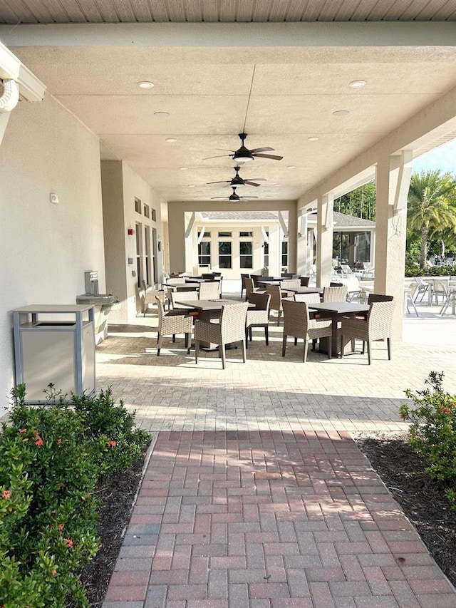 view of patio / terrace with ceiling fan