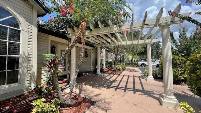 view of patio / terrace featuring a pergola