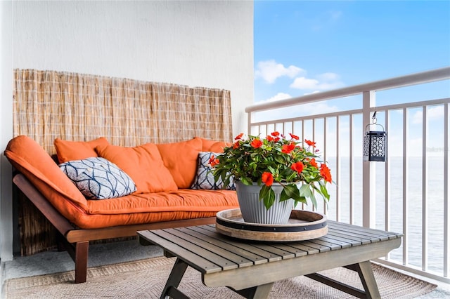 balcony with a water view