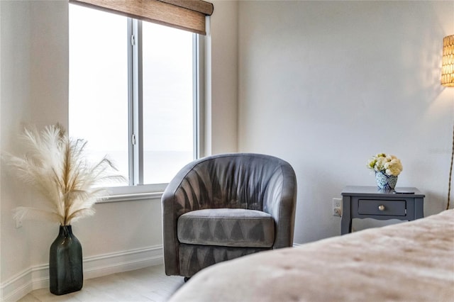 bedroom featuring multiple windows and baseboards