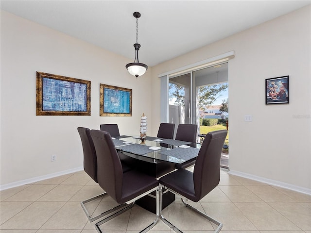 dining room with light tile patterned floors