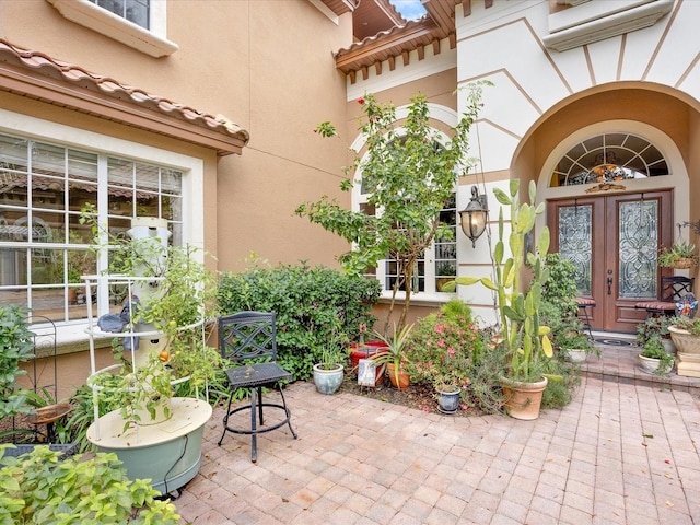 doorway to property with french doors