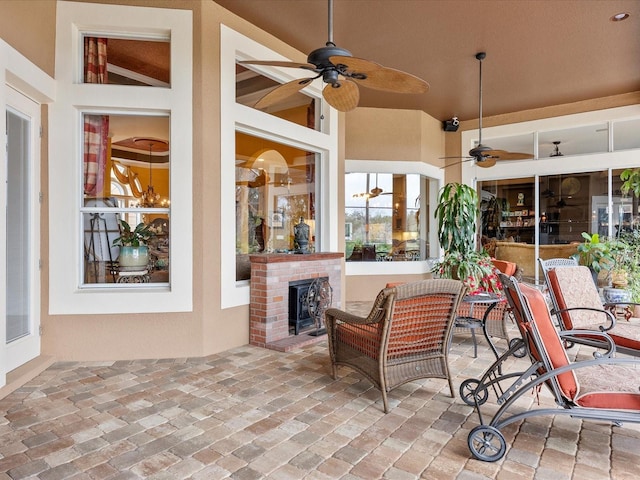 view of patio / terrace with ceiling fan