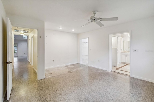 unfurnished room featuring ceiling fan