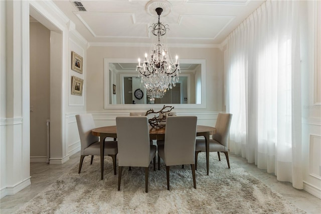 dining space with crown molding and a wealth of natural light