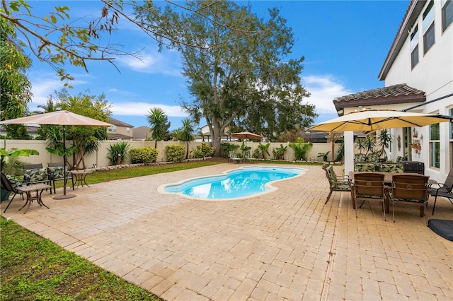 view of pool with a patio area