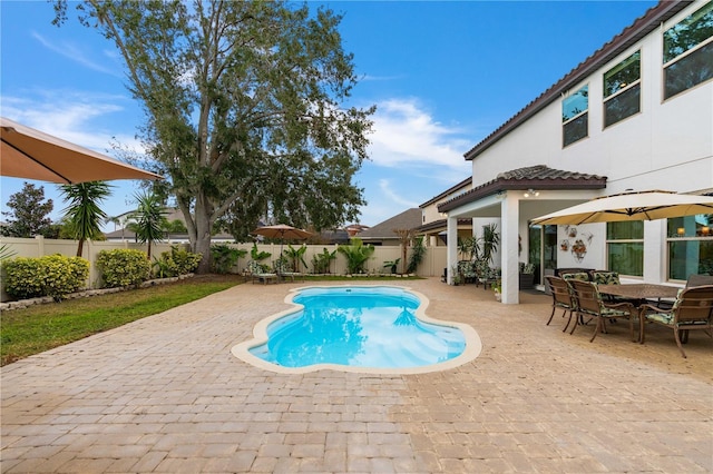 view of pool with a patio area