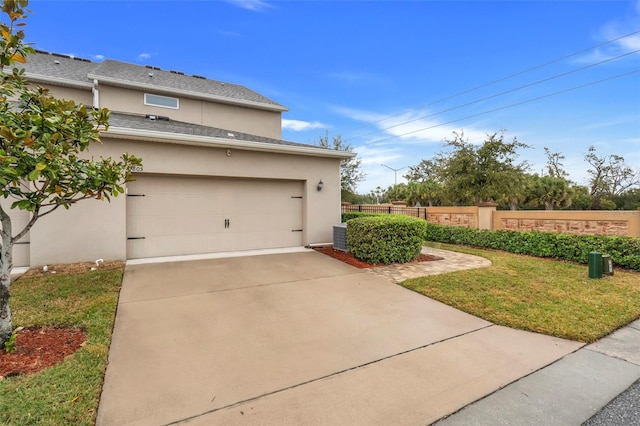 view of property exterior with a lawn