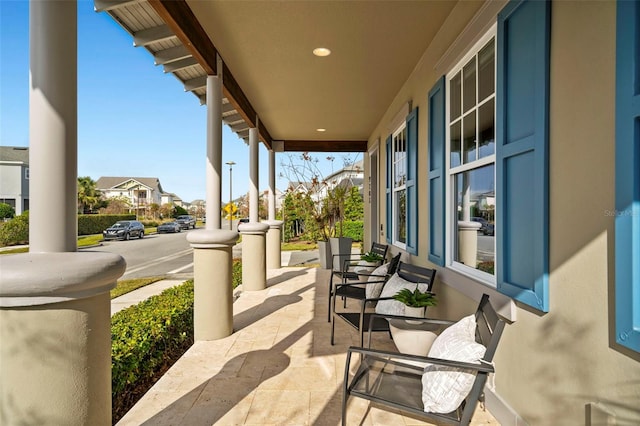 view of patio with a porch