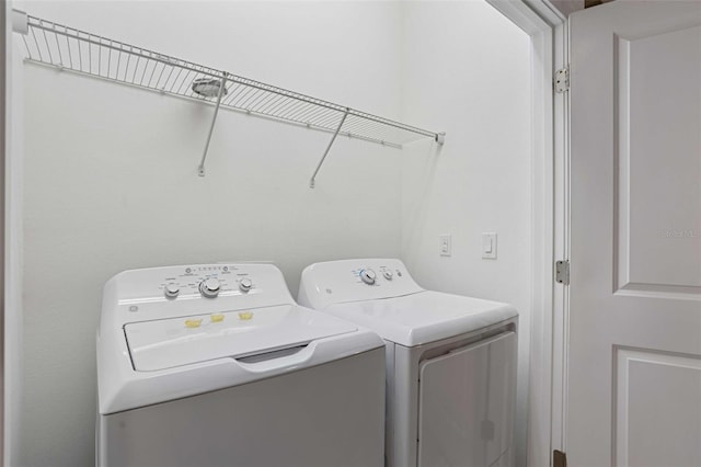 laundry area featuring washer and dryer