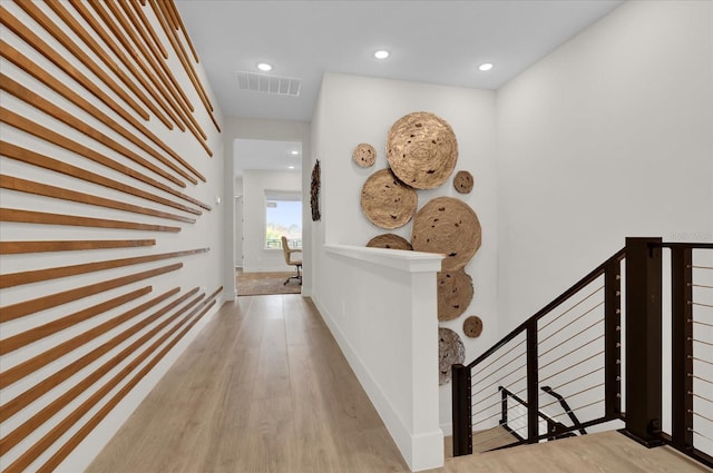 hall featuring light hardwood / wood-style floors