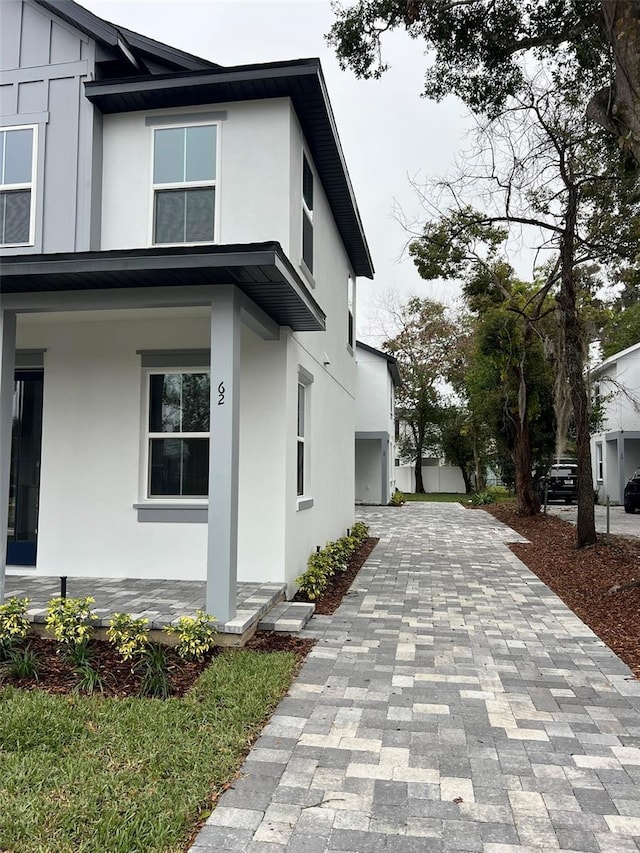 view of property exterior featuring a garage