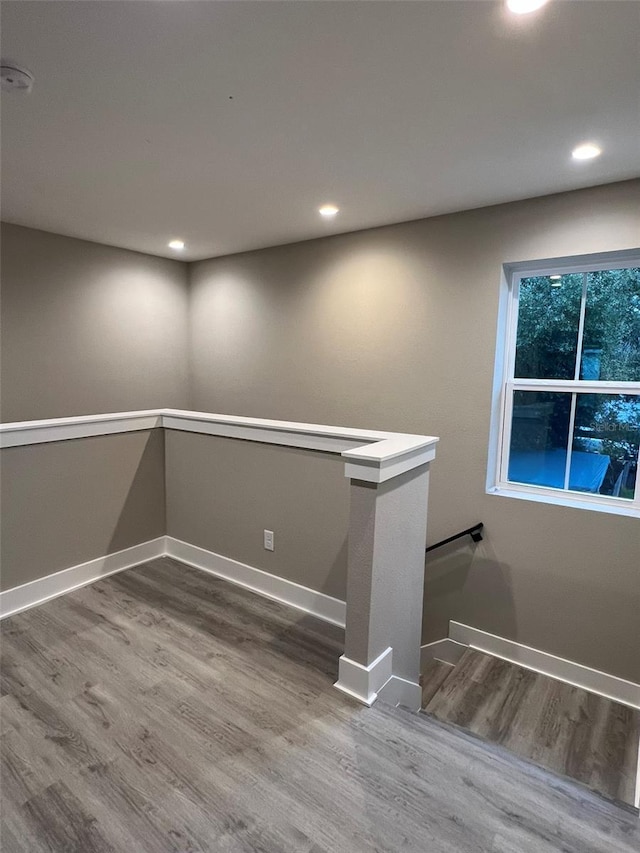 interior space with hardwood / wood-style floors