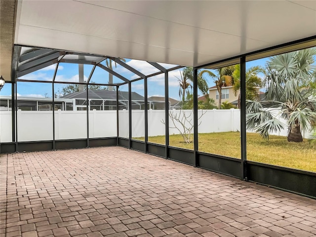 view of unfurnished sunroom