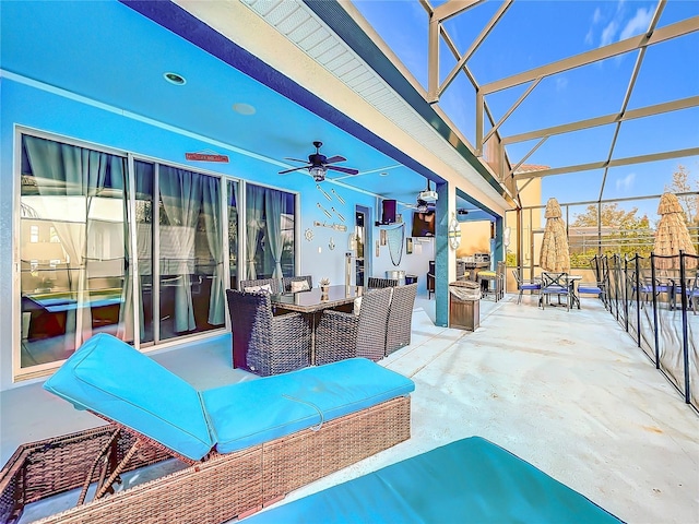 view of patio / terrace with ceiling fan