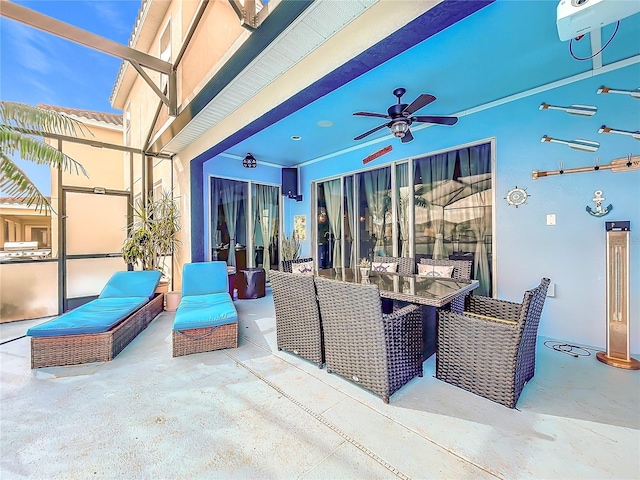 view of patio with ceiling fan