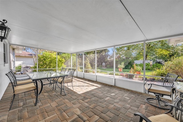 view of unfurnished sunroom