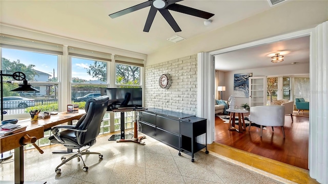 105 17th Ave NE, Saint Petersburg, FL 33704 - office area featuring visible vents and ceiling fan