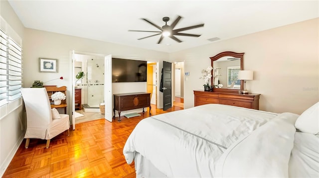 105 17th Ave NE, Saint Petersburg, FL 33704 - bedroom with ceiling fan, baseboards, multiple windows, and visible vents