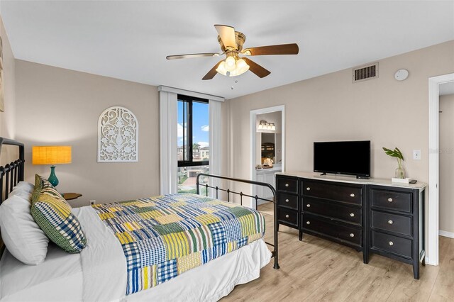 3655 Scenic Highway 98 Unit 503B, Destin, FL 32541 - bedroom featuring light wood-style flooring and a ceiling fan