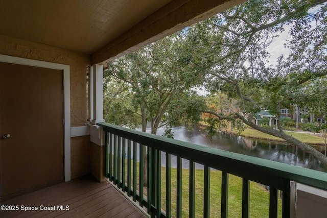 balcony with a water view