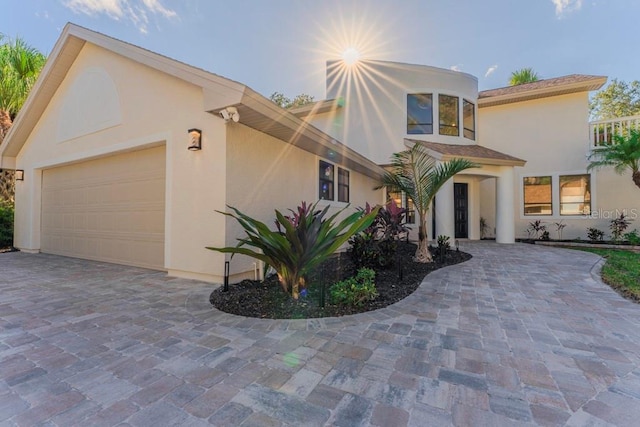 view of front of home with a garage