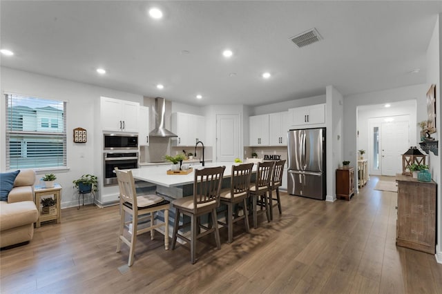 dining room featuring dark hardwood / wood-style flooring