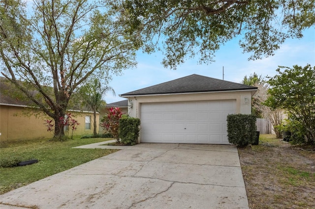 garage with a yard