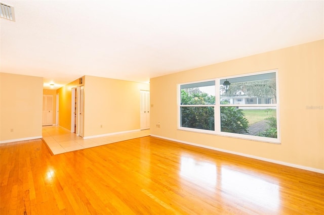 empty room featuring light hardwood / wood-style flooring