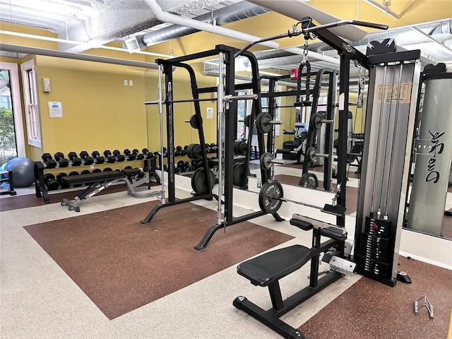 view of workout area