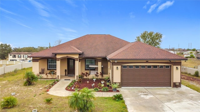 view of front facade featuring a garage